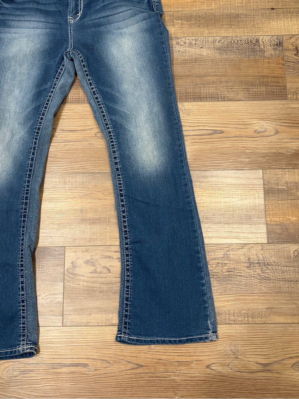 Wallflower Dark Blue Bootcut Jeans with Faded Front contract stitching - Picture 2 of 15